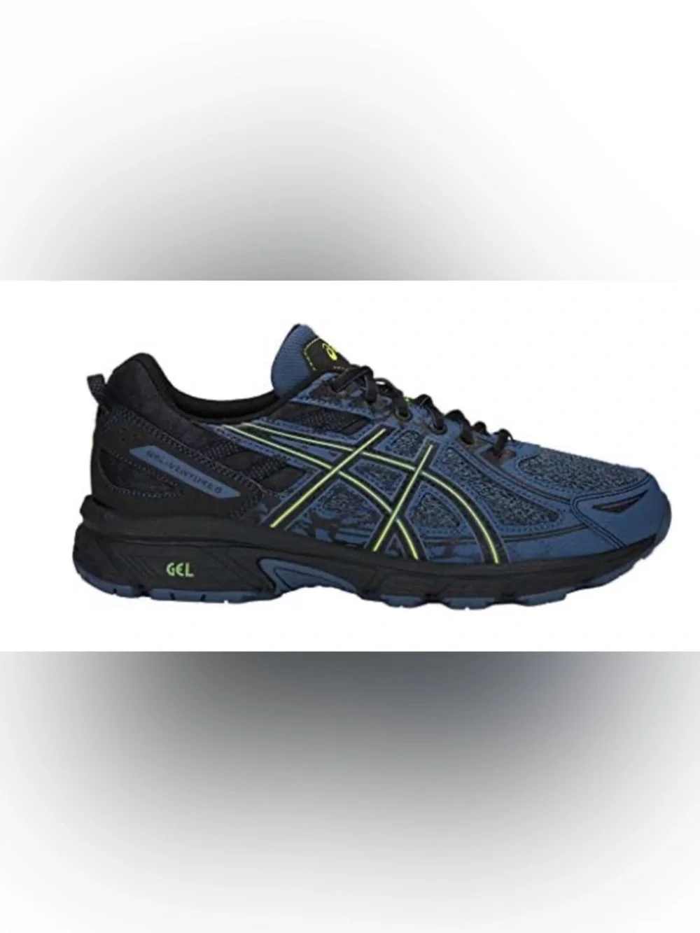 ASICS Mens Gel-Venture 6 Grand Shark/Neon Lime Running Sneakers Size 11.5